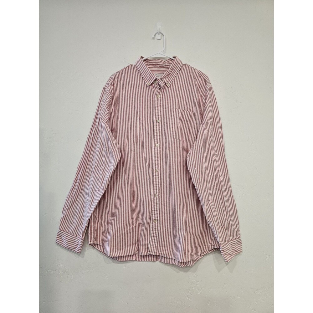 Gap Men's Standard Fit Stretch Coupe Standard Pink Striped Button Shirt Size XL